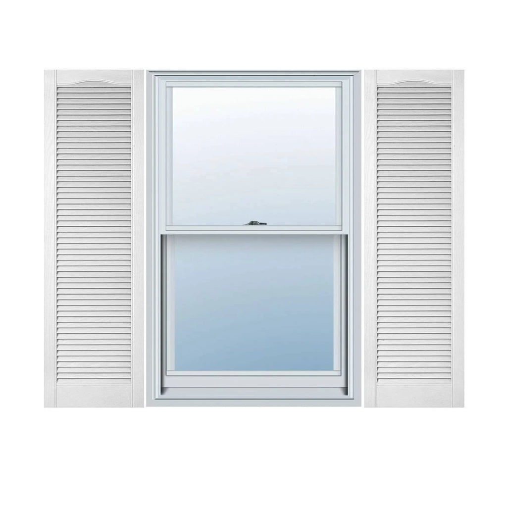 Vinyl Cathedral Top Open Louver Shutters O214