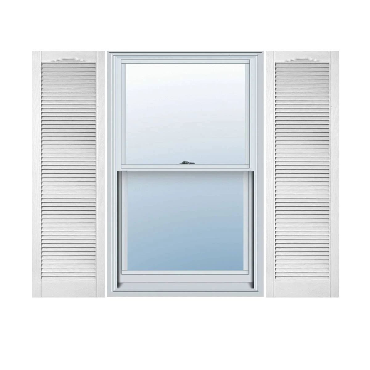 Vinyl Cathedral Top Open Louver Shutters O214