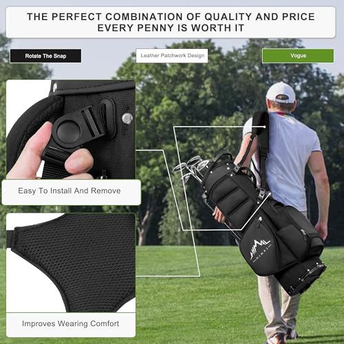 Lightweight Golf Stand Bag with 5 Way Full-Length Dividers and 8 Pockets J559781