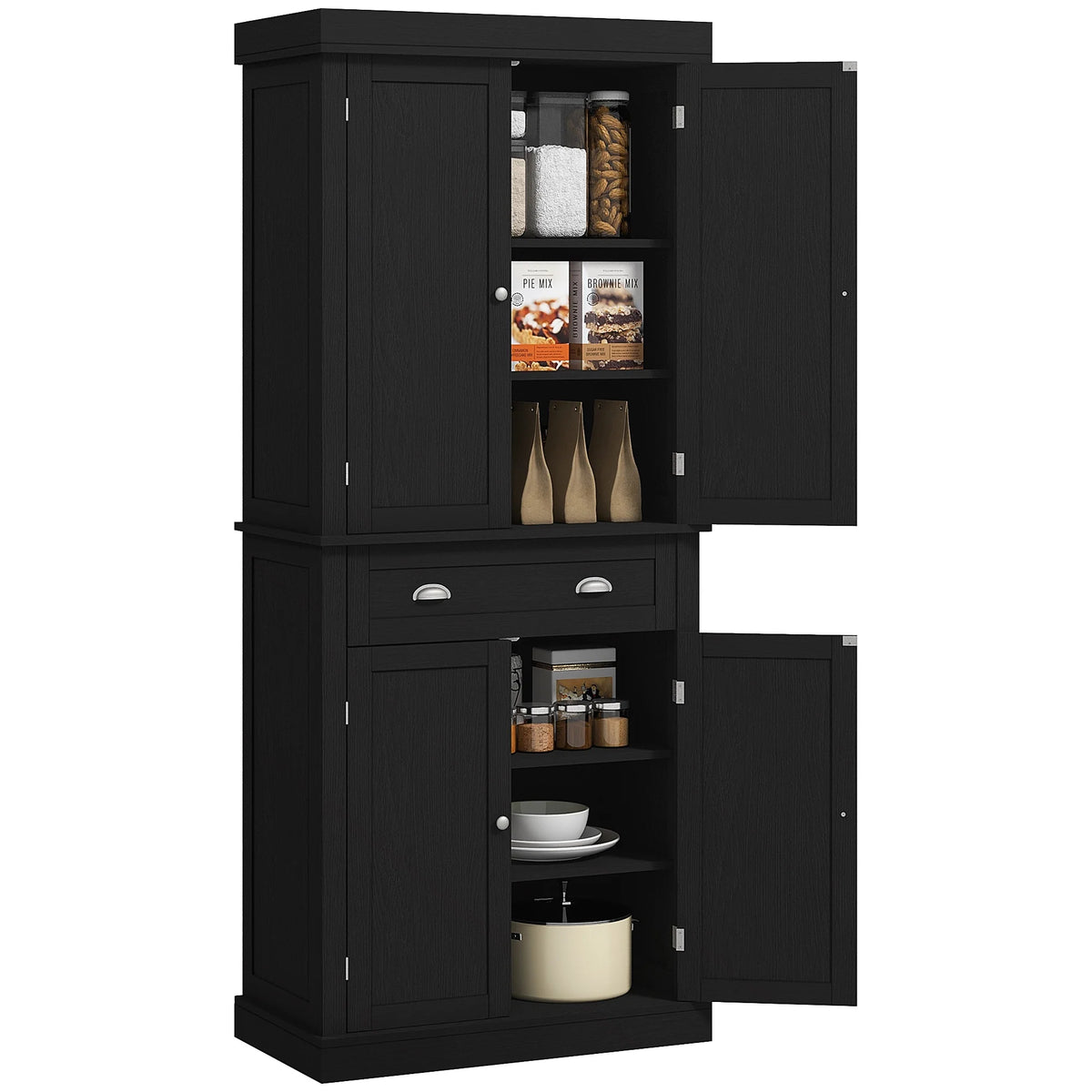 72" Kitchen Pantry Cabinet with 2 Cupboards and Drawer X90605