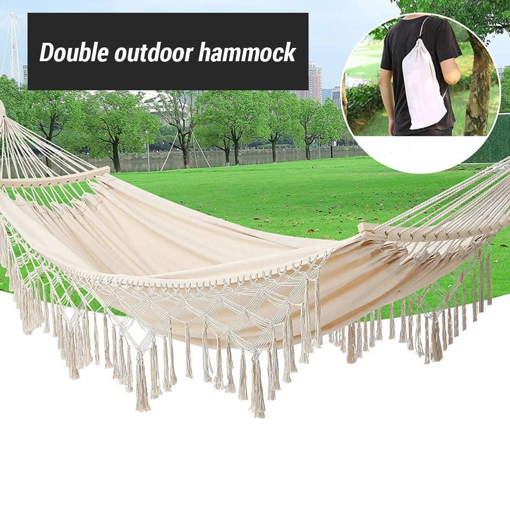 Double Macrame Hammock Swing Bed U543441