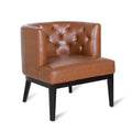 Cognac Brown and Dark Brown Faux Leather Tufted Club Chair W62094