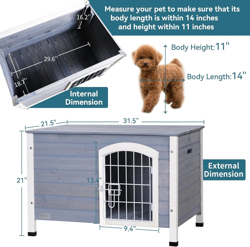 Indoor Wood Dog House with Elevated Floor G220