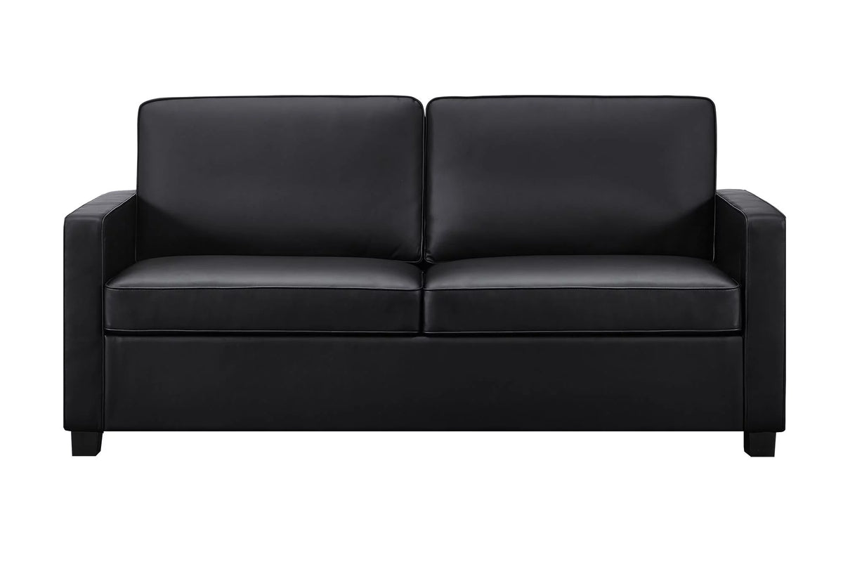 Black Faux Leather Queen Sofa Sleeper H6815