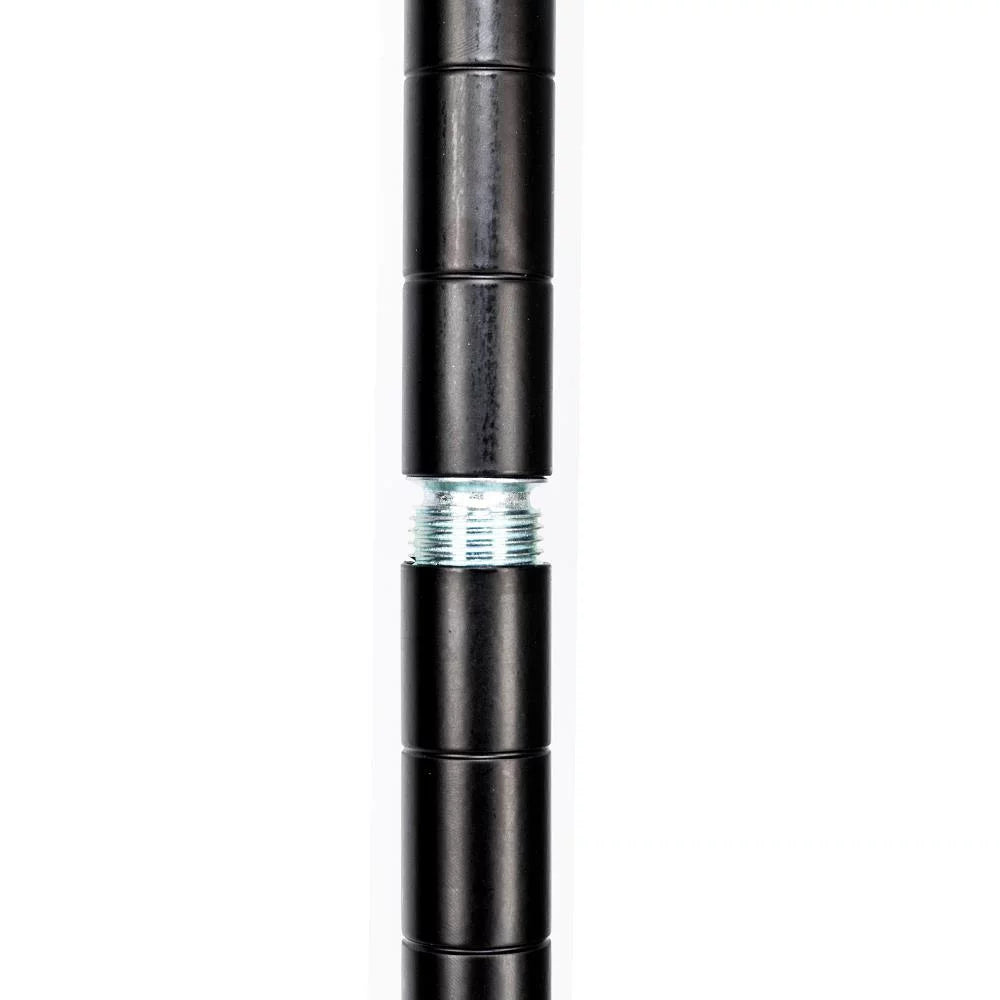 Portable Double Rod Garment Rack with Adjustable Shelves & Wheels Black P822