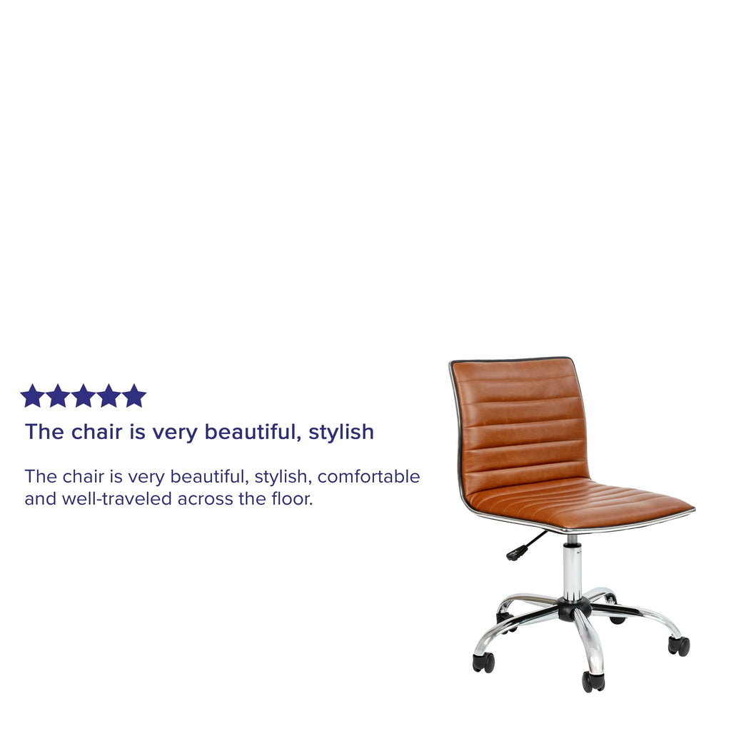 Brown Vinyl Swivel Task Office Chair O427