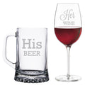 Beer Mug and Wine Glass Set M80558