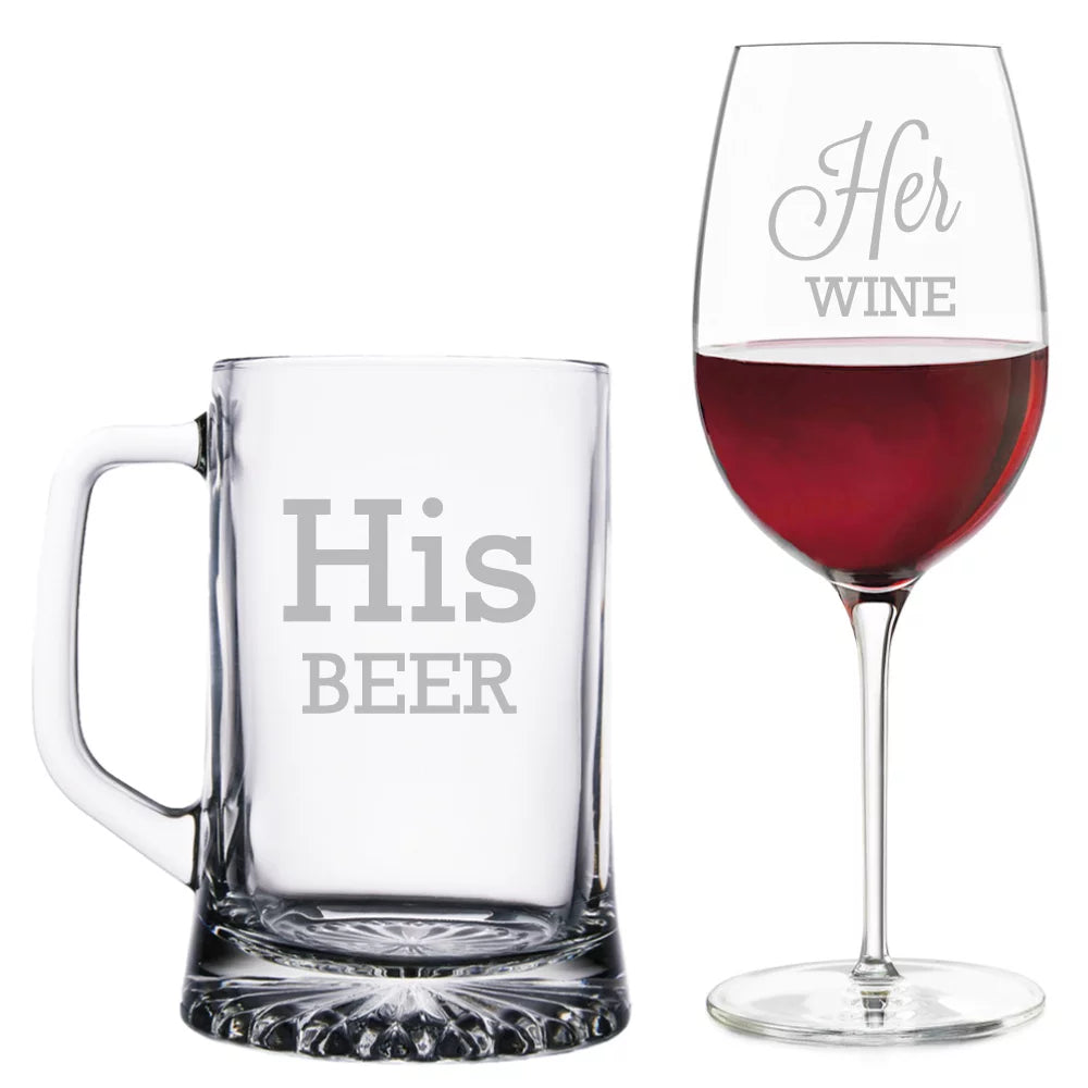 Beer Mug and Wine Glass Set M80558