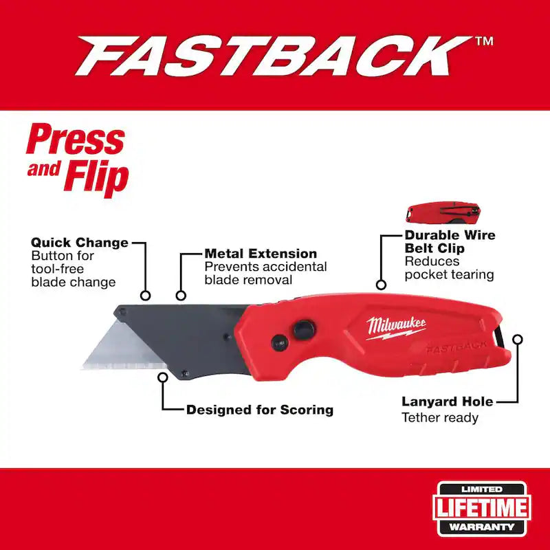 Folding Utility Knife with Blade Storage and Gut Hook (2-Piece) J603