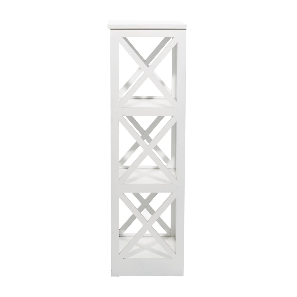 White Wood 3-Tier Shelving Unit E160