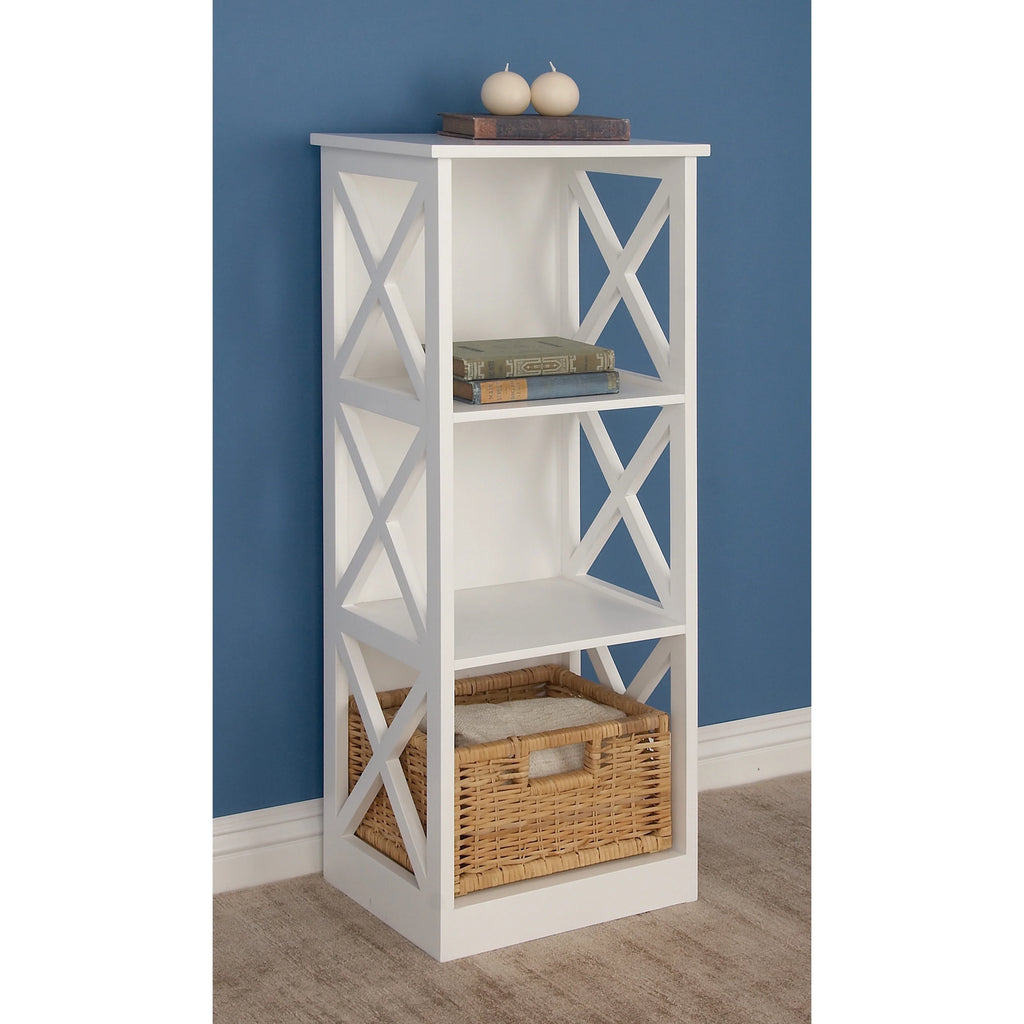 White Wood 3-Tier Shelving Unit E160