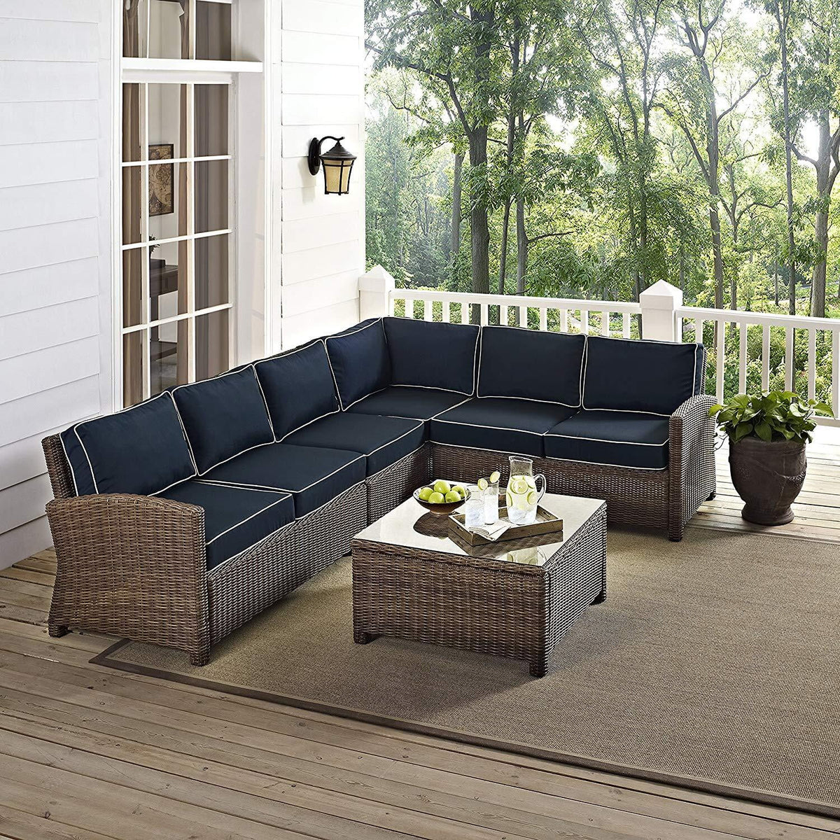 5Pc Outdoor Wicker Sectional Set J738544