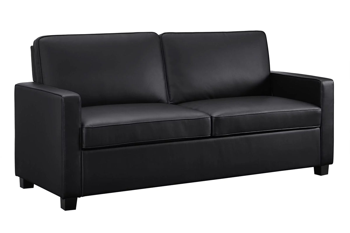 Black Faux Leather Queen Sofa Sleeper H6815