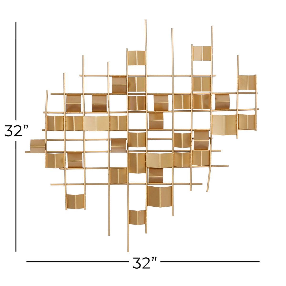 Abstract Angled Gold Metal Wall Decor A756435