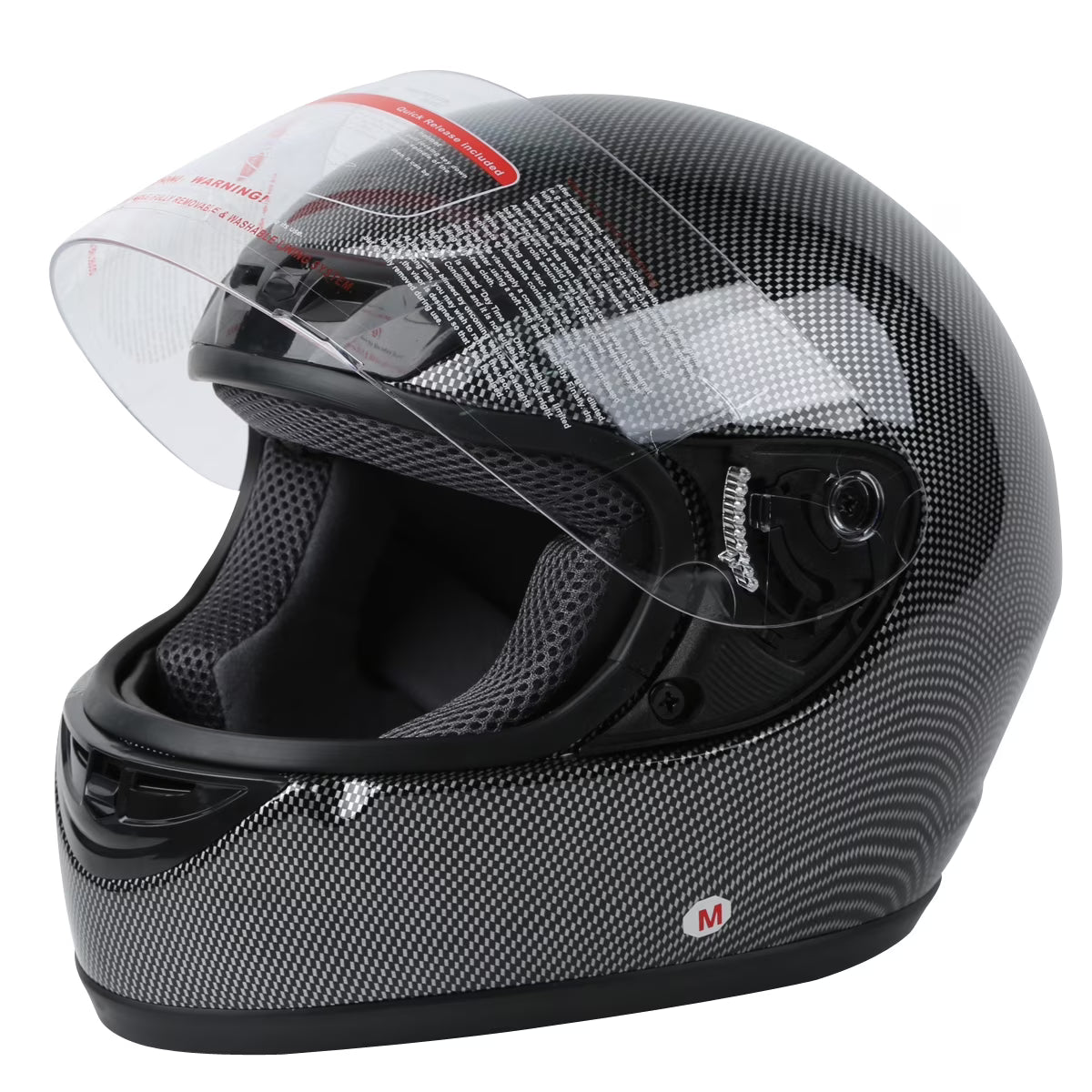 Black Carbon Fiber Full Face Motorcycle Helmet J452723