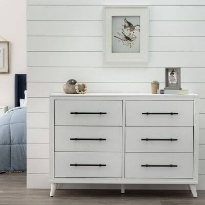 White 6 Drawer Double Dresser D124600