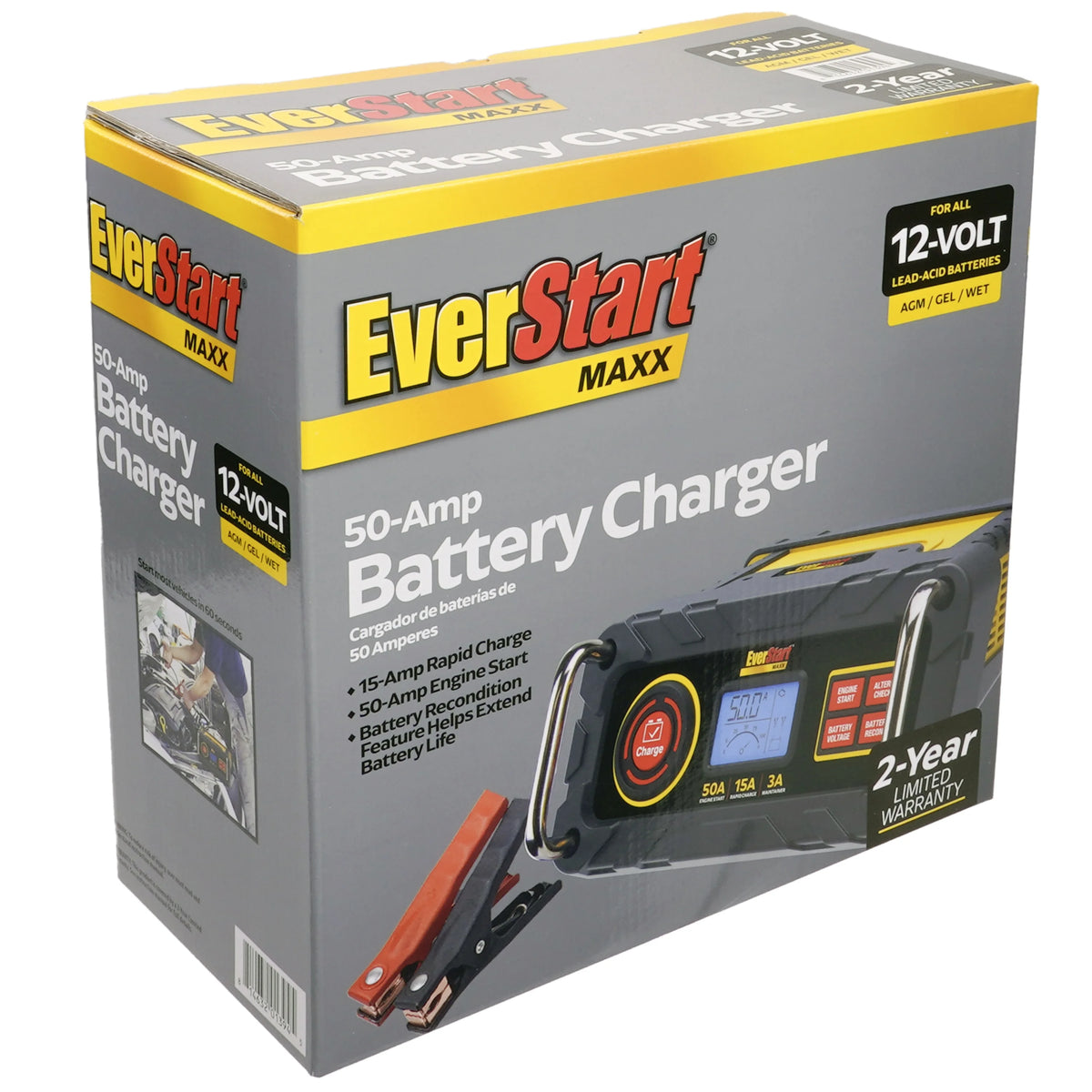 15 Amp Automotive Battery Charger with 50 Amp Engine Start T6766