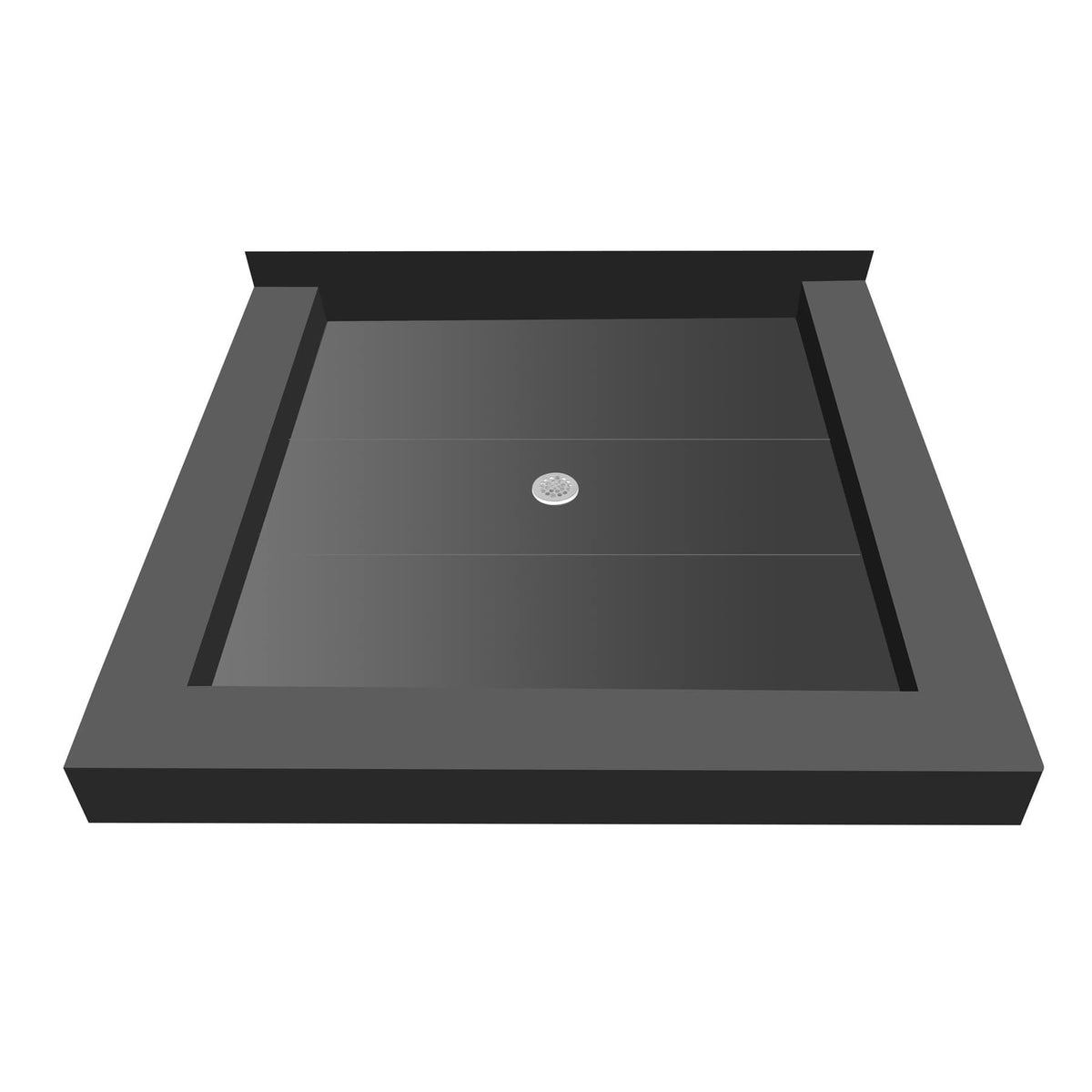 Triple Curb Shower Pan with Center Drain D138