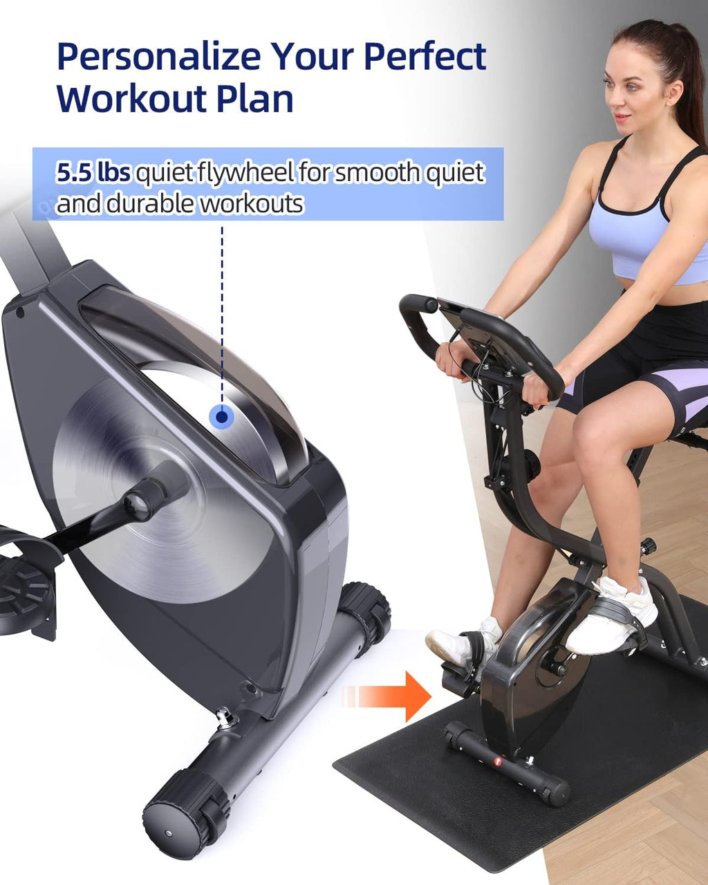 Folding Indoor Cycling Bike with 16 Level Magnetic Resistance J83804