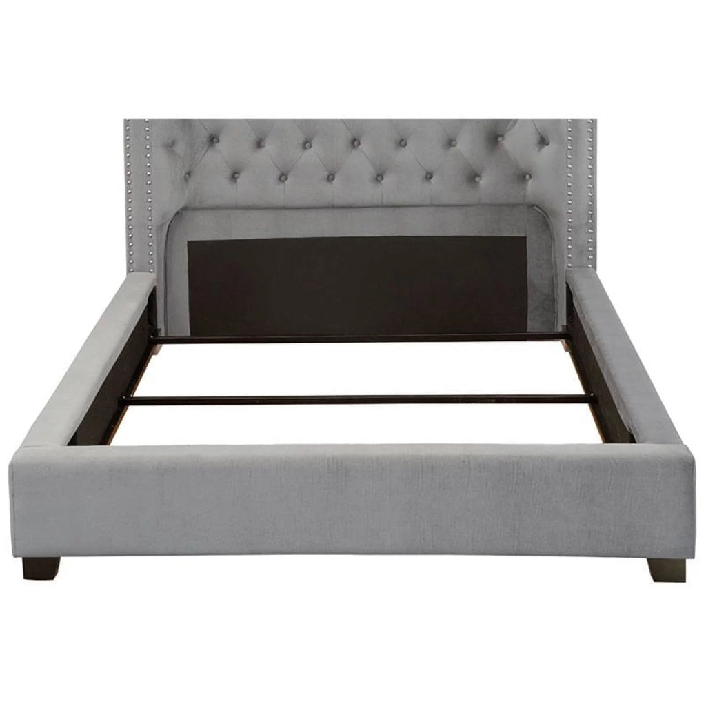 Gray Fabric Wingback California King Bed C79047