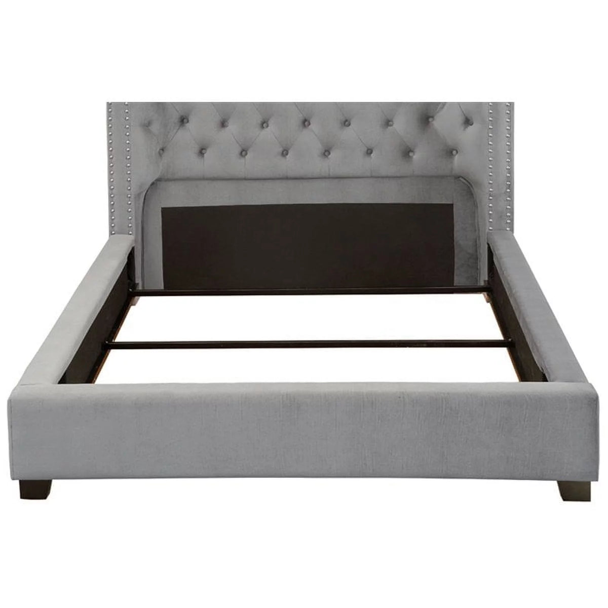 Gray Fabric Wingback California King Bed C79047