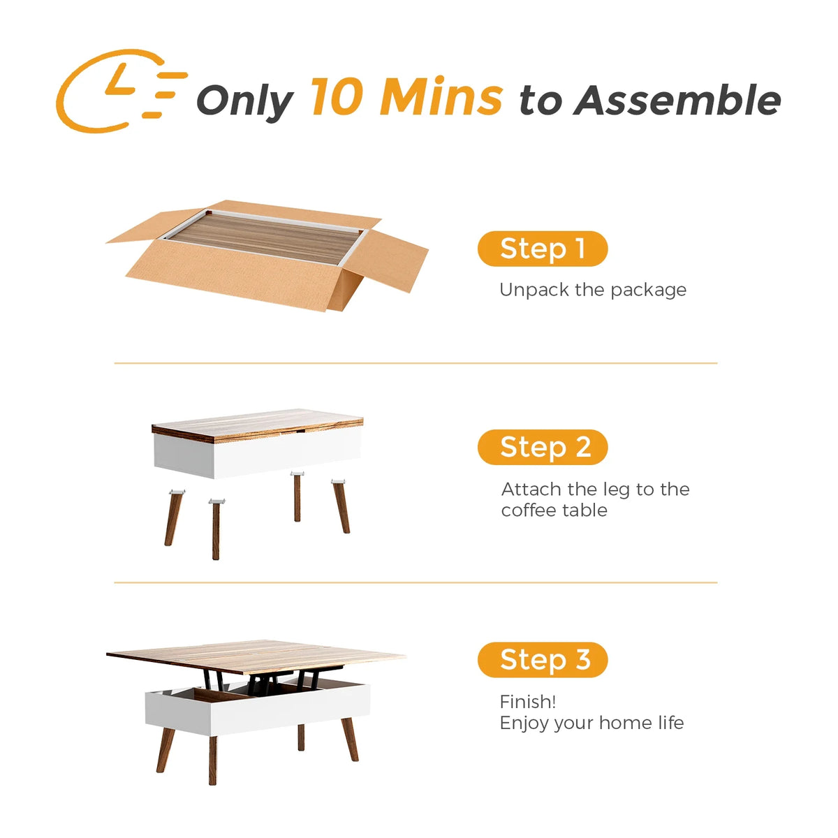 3 in 1 Lift Top Coffee Table with Storage O141457