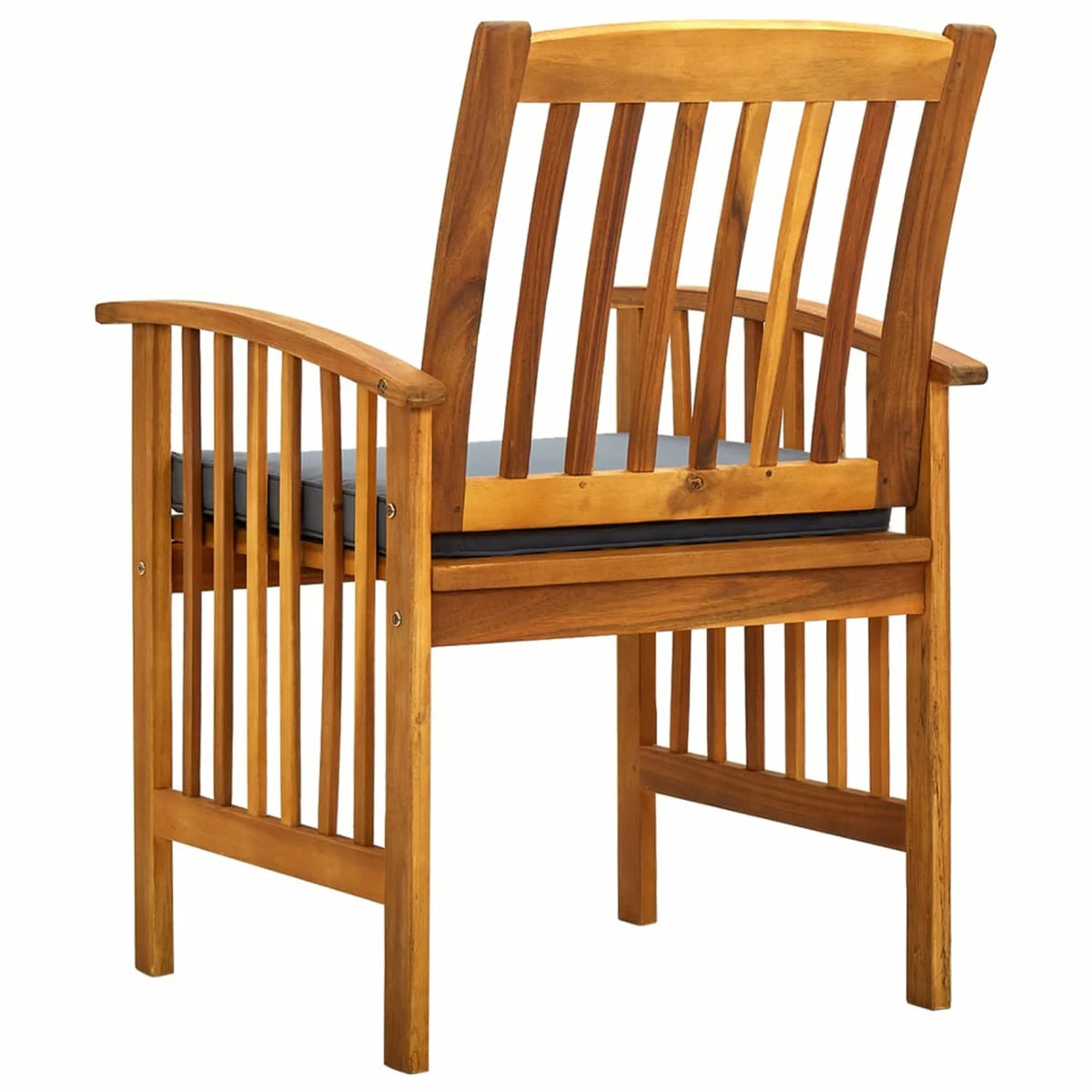 8 Piece Acacia Wood Outdoor Dining Chairs with Dark Gray Cushion N8546