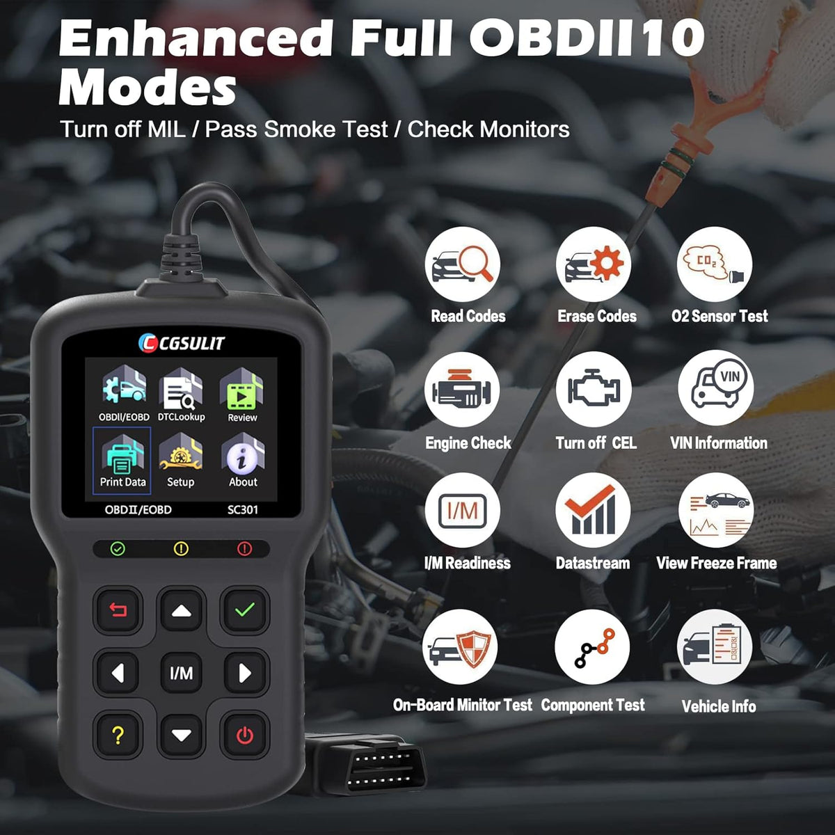 OBD2 Scanner Diagnostic Code Reader with Reset, Black Pack of 2 N3932
