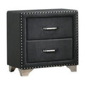 Gray Velvet Upholstered Wood Nightstand P39174