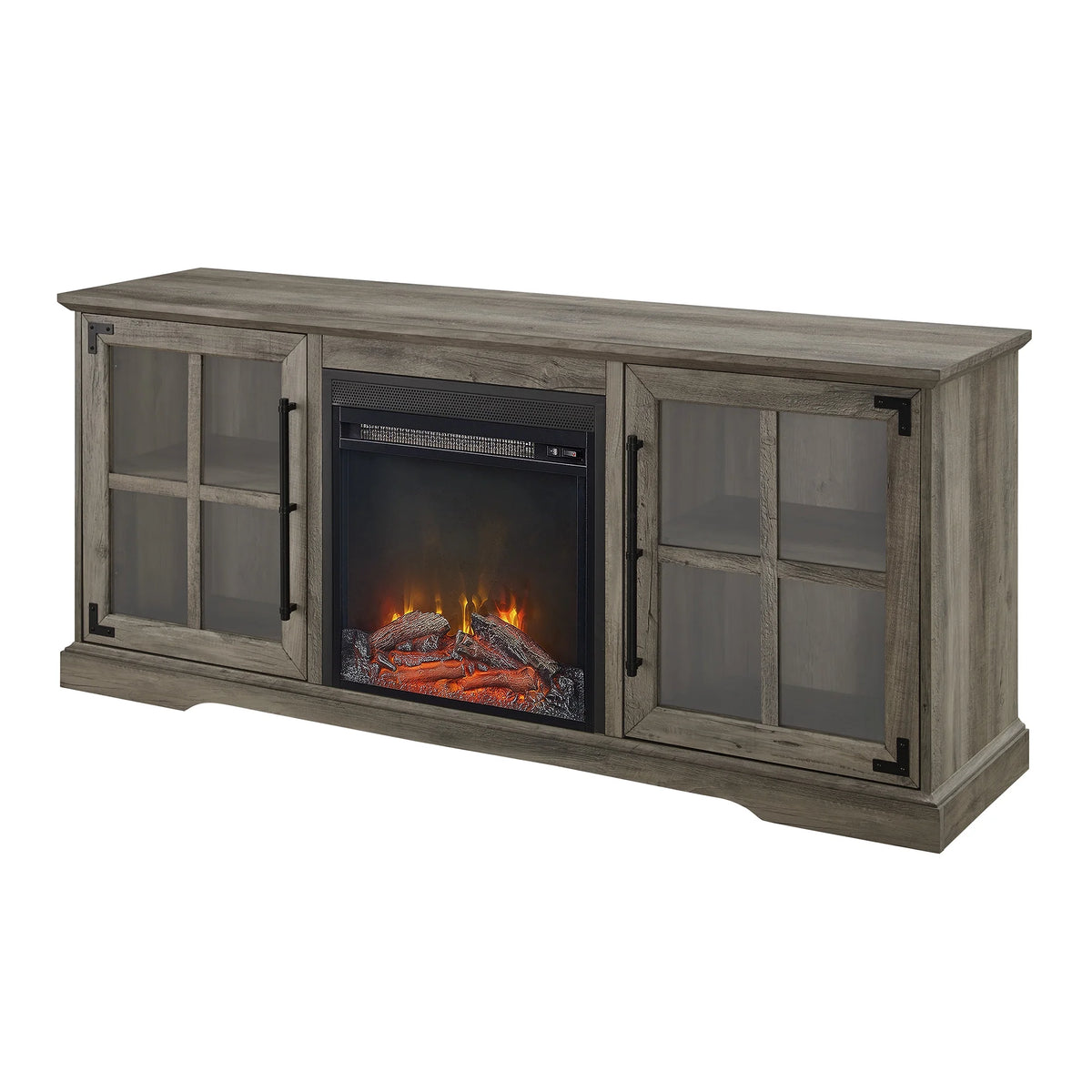 Gray Wash Fireplace TV Stand M8452