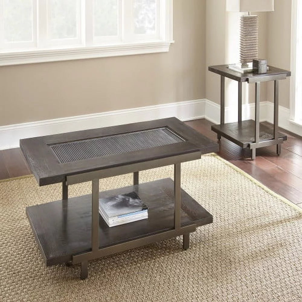 Rustic Industrial Cocktail Table with Wood Tabletop and Iron Frame V150265