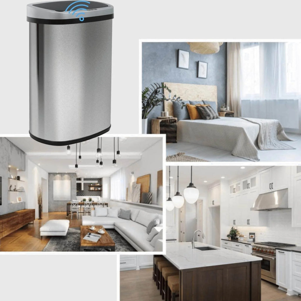 13 Gallon Automatic Stainless Steel Trash Can with Lid U689