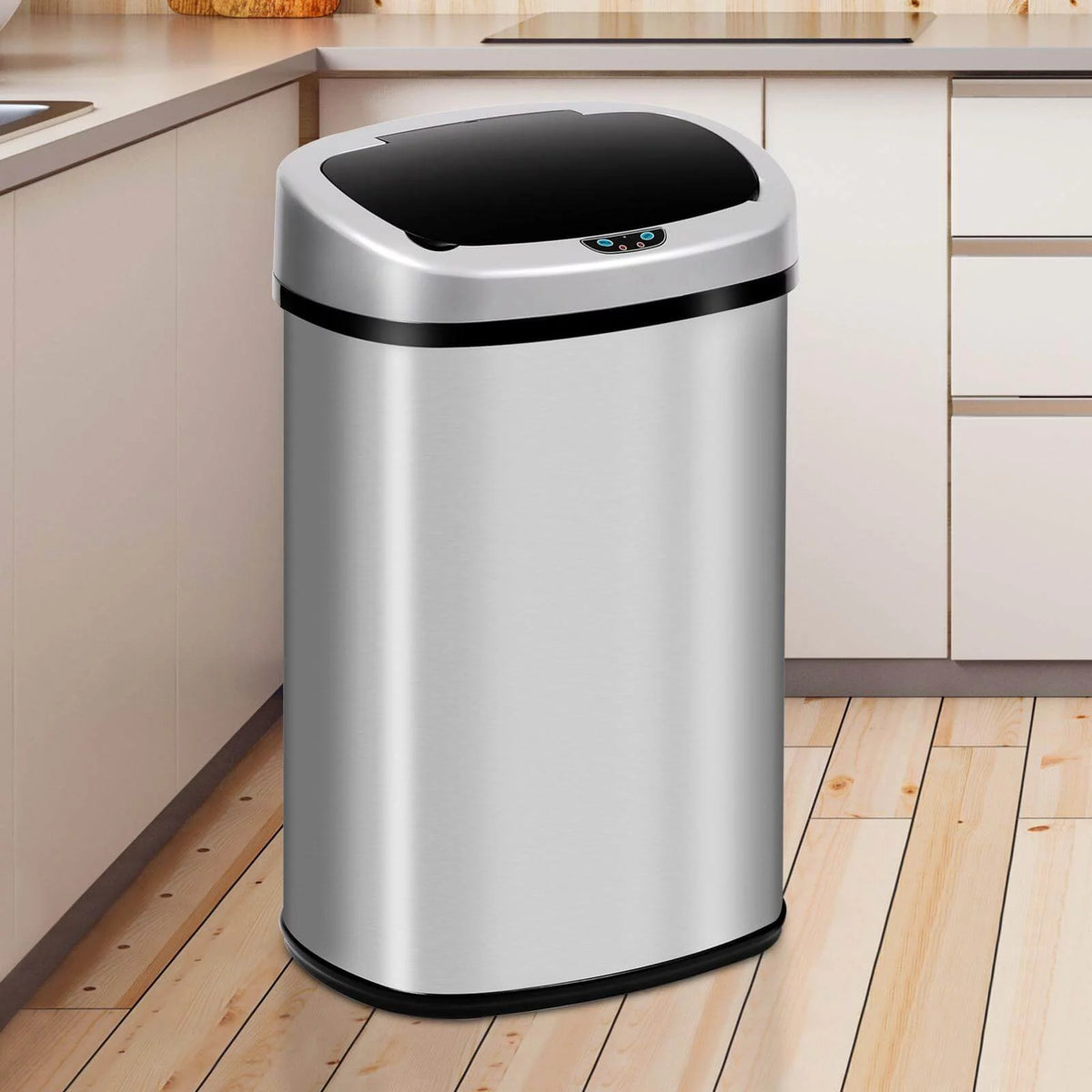 13 Gallon Automatic Stainless Steel Trash Can with Lid U689