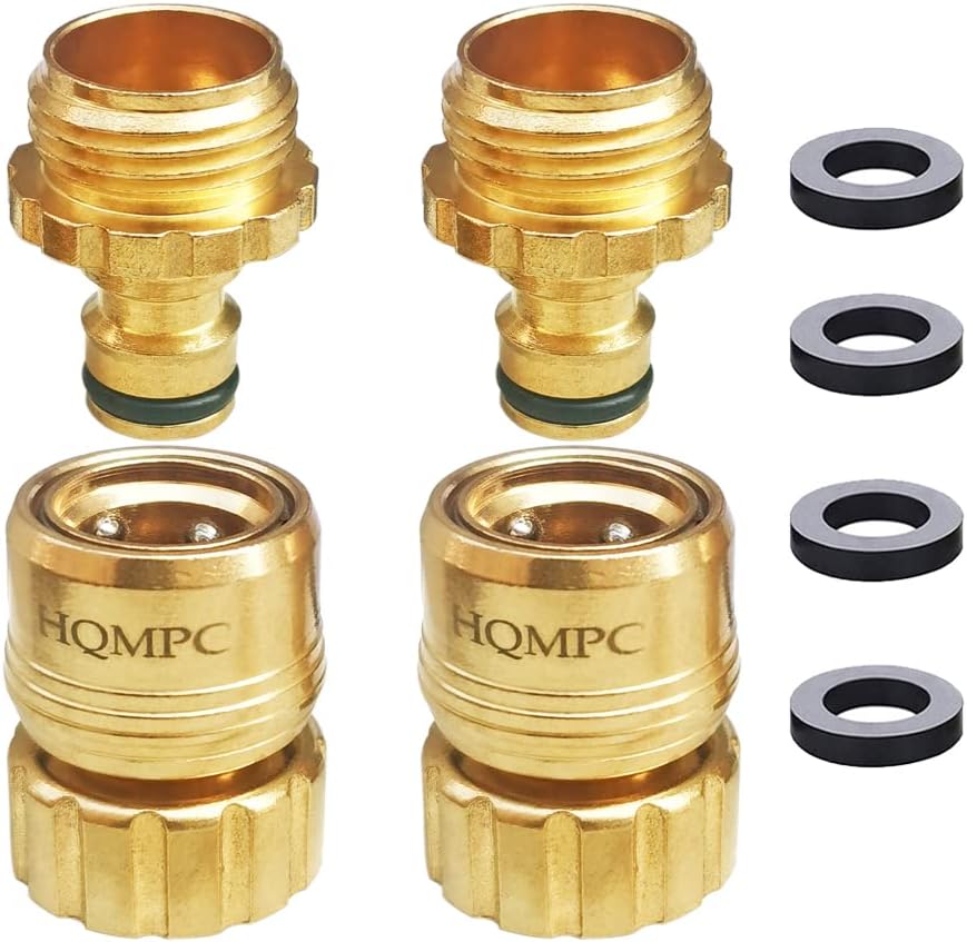 Brass Hose Connector 3/4" GHT (6 Sets) Pack of 2 D609