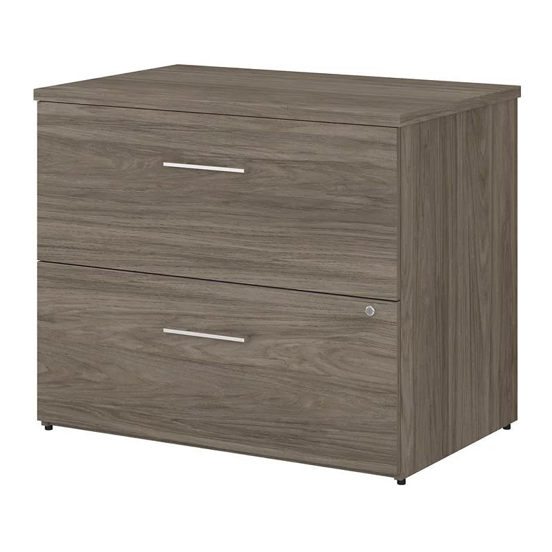 2 Drawer Lateral File Cabinet in Modern Hickory Engineered Wood G491331