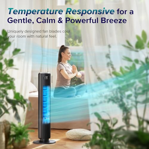 White 36 Inch Tower Fan with Remote S376549