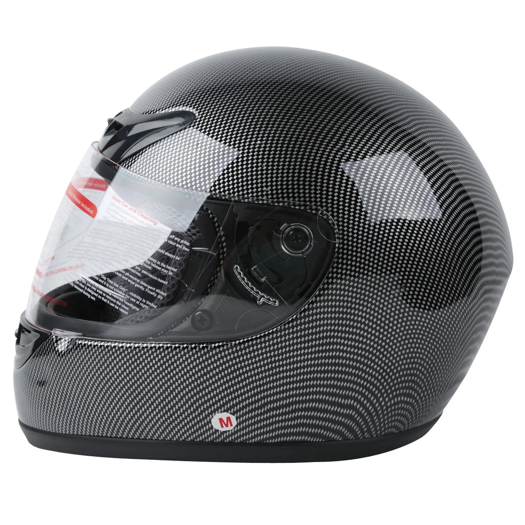 Black Carbon Fiber Full Face Motorcycle Helmet J452723