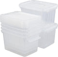 6 L Clear Plastic Storage Box with Latch, 6 Packs D3809