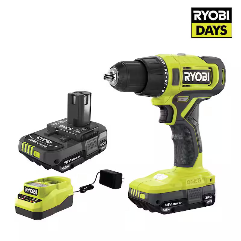 18V Cordless 1/2 in. Drill/Driver Kit with 1.5 Ah Batteries and Charger R91360