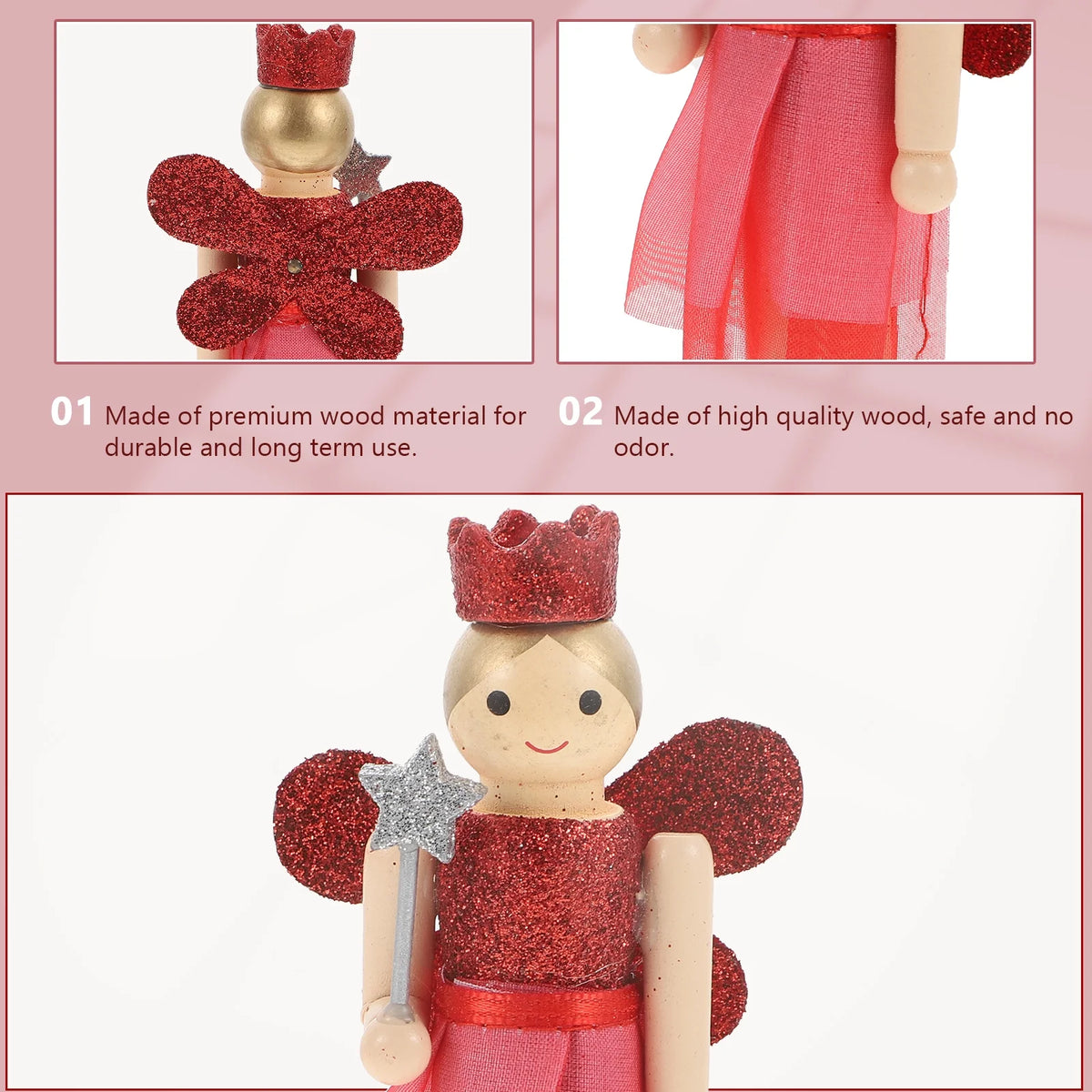 3 Pcs Nutcracker Angel Doll Christmas Tree Ornaments W469416