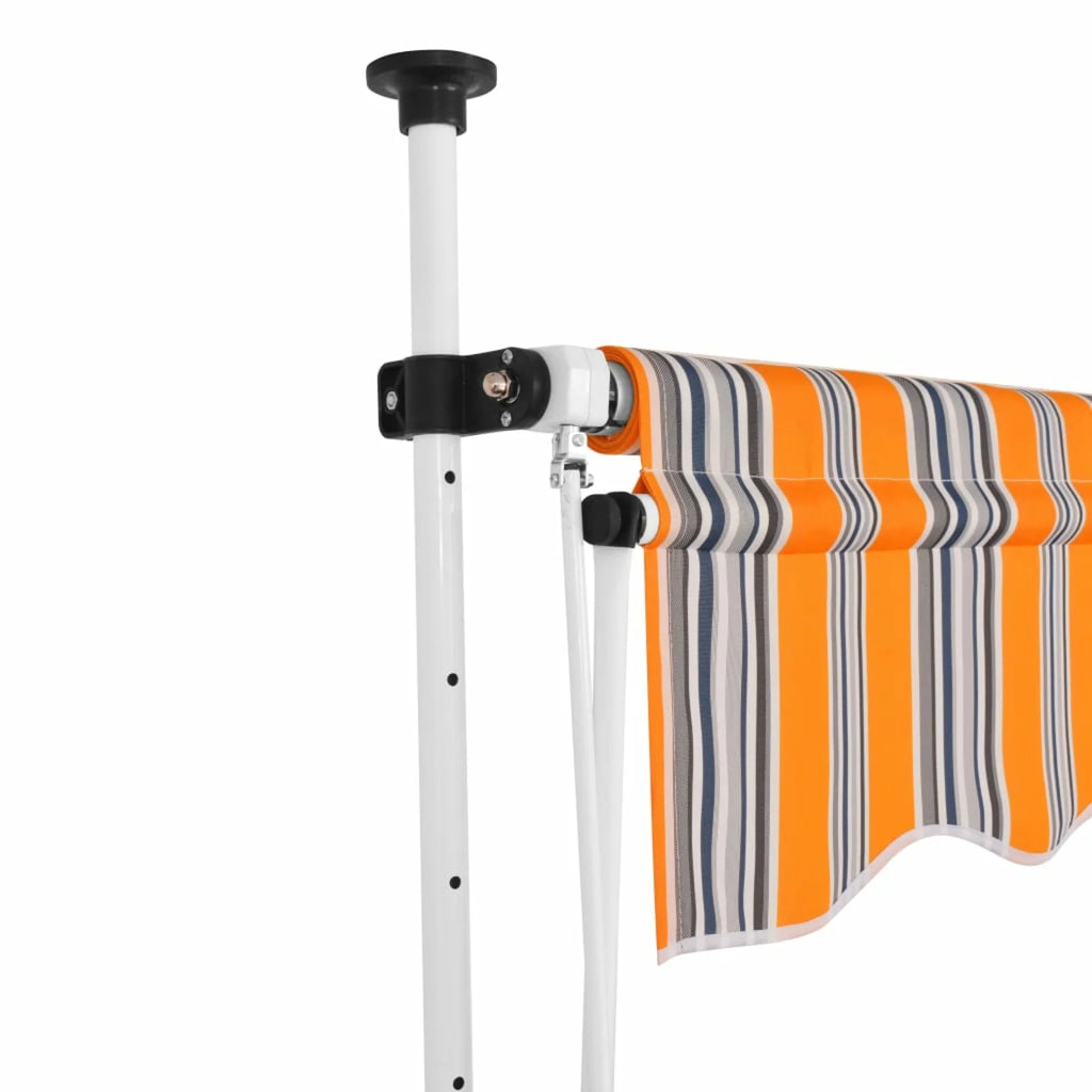 Manual Retractable Awning 78.7" Yellow and Blue Stripes V45949