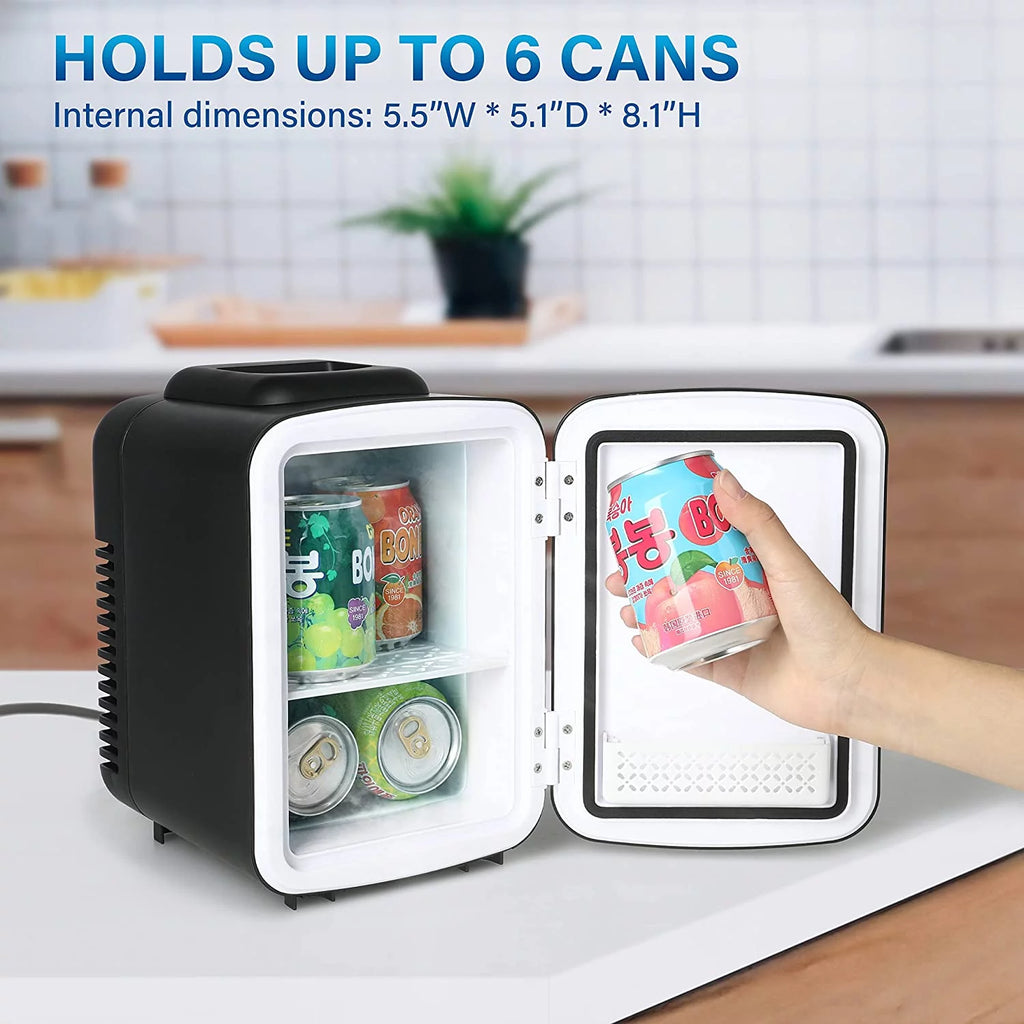 4L 6 Can Portable Cooler & Warmer Freon-Free Mini Fridge B545425