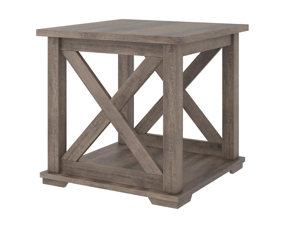 Contemporary Gray End Table I27617