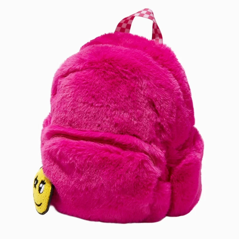 Pink Furry Mini Backpack S8519