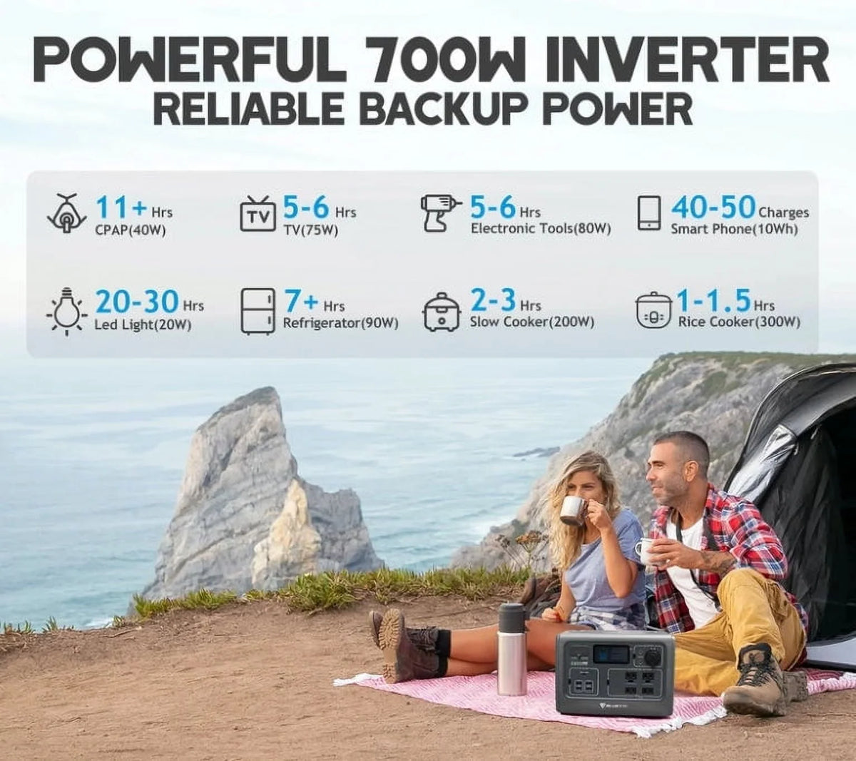 Portable Power Station 700W 537WH C85855