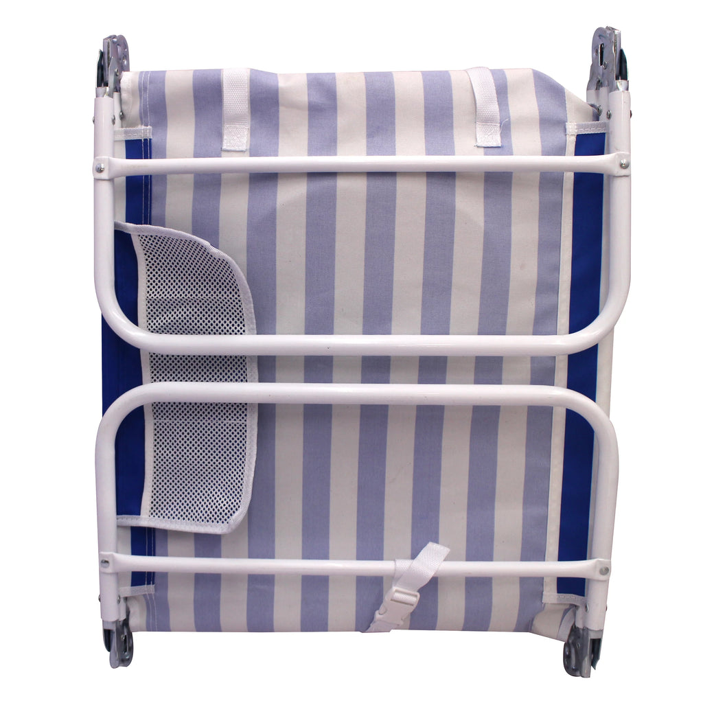 Blue & White Stripe Folding Beach Lounger 2-Pack Y71003