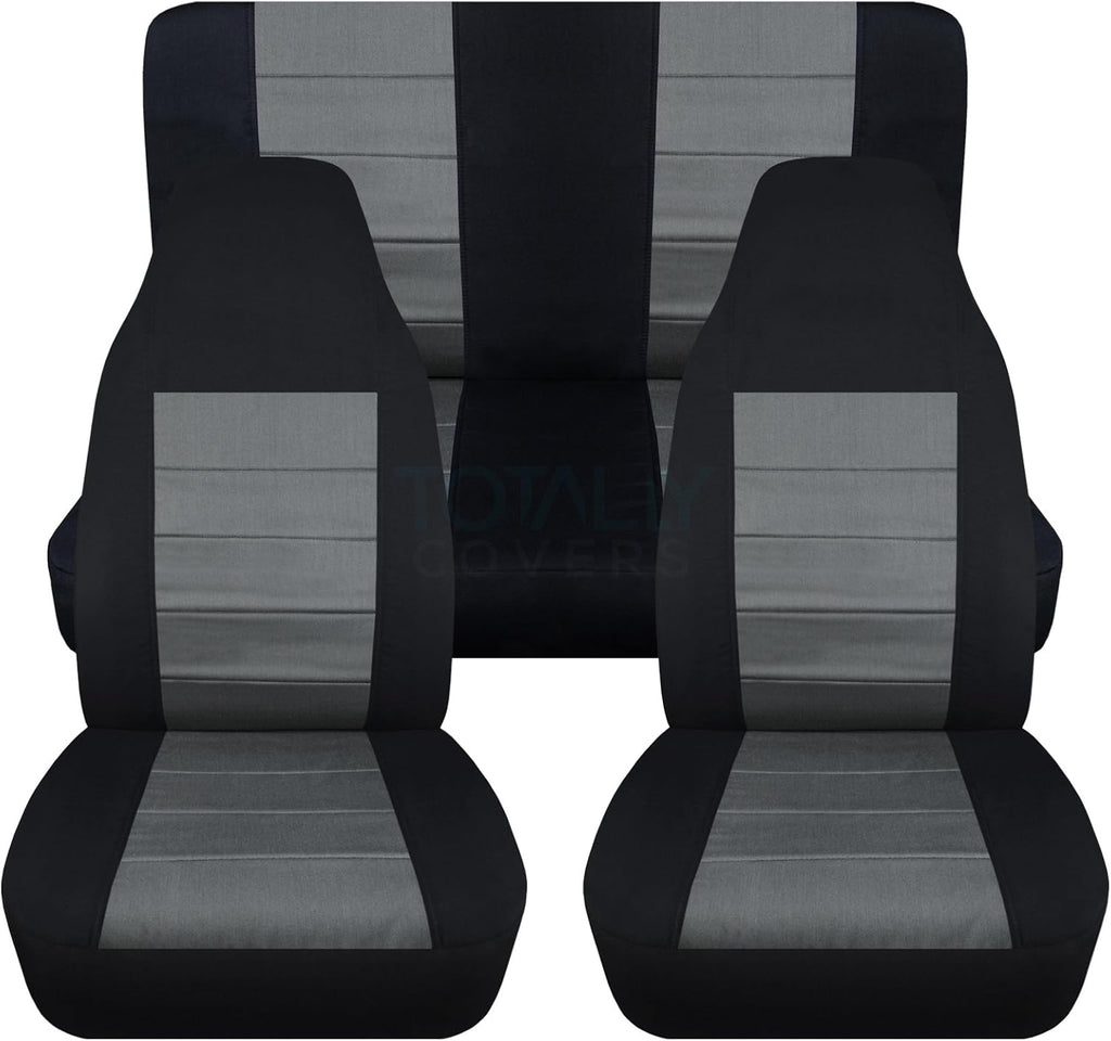 Black & Yellow Full Set Seat Covers for Jeep Wrangler TJ O50273