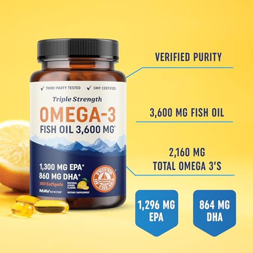 3600 mg Omega 3 Fish Oil Softgels (120 Ct) Z7068