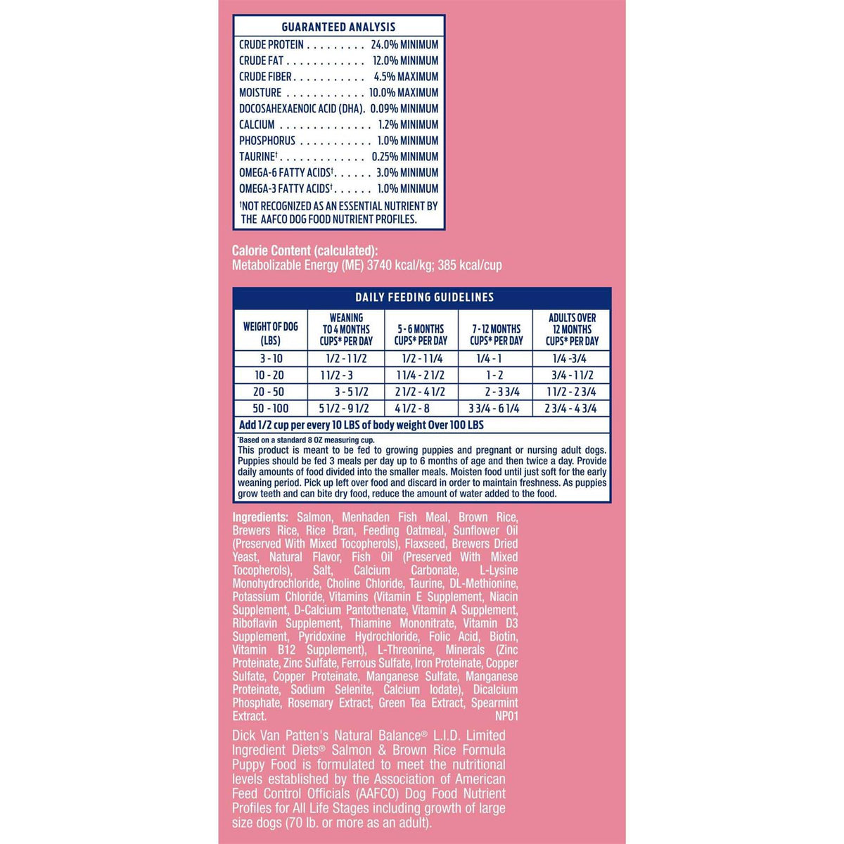 Salmon & Brown Rice Puppy Dry Dog Food D25568