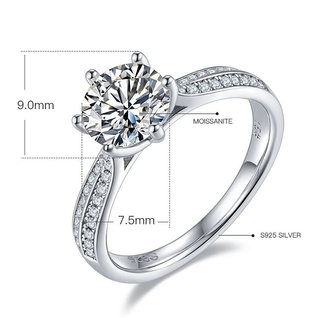 1.5 Carat Moissanite Double Halo Engagement Ring G611